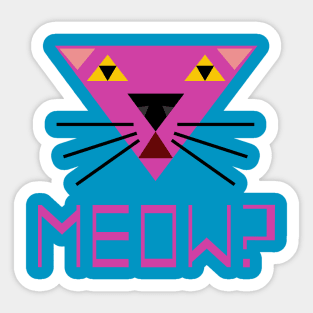 Meow? triangular cat Sticker